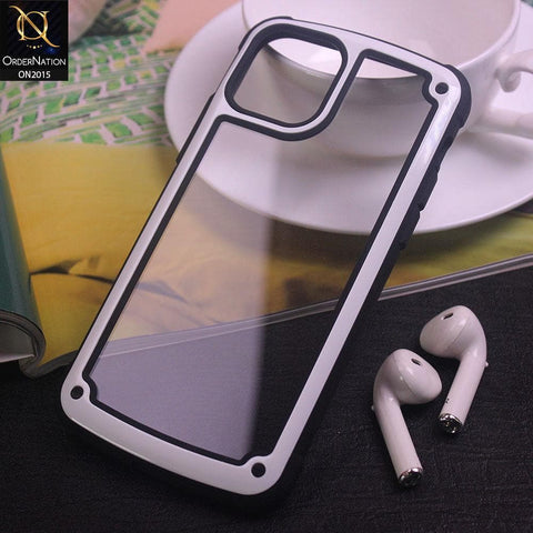 Shockproof Hybrid Pc With Acrylic Back Shell Case For iPhone 11 - White