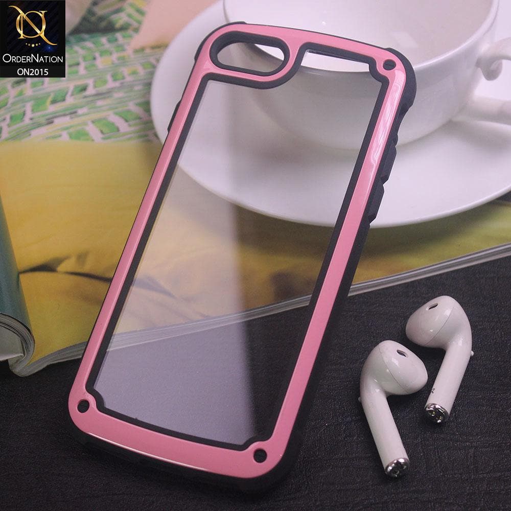 Shockproof Hybrid Pc With Acrylic Back Shell Case For iPhone 8 / 7 - Pink