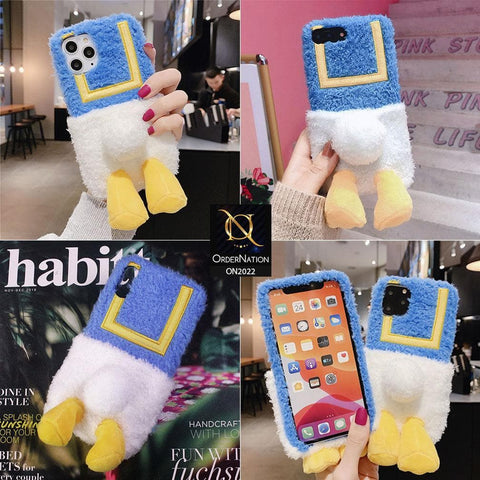 Cute Warm Duck Fluffy Fur Case For iPhone 11
