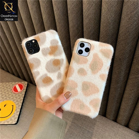 Cute Warm Wool Leopard Skin Soft Case For iPhone 11 Pro - Pink