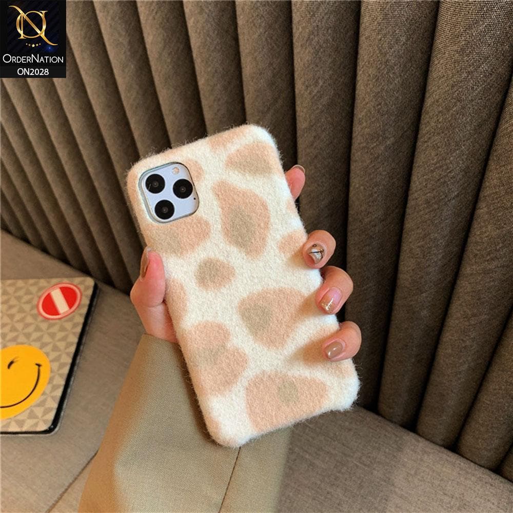 Cute Warm Wool Leopard Skin Soft Case For iPhone 11 Pro - Pink