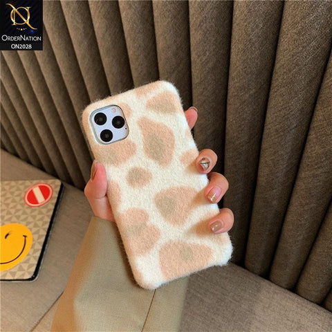 Cute Warm Wool Leopard Skin Soft Case For iPhone 11 Pro - Pink