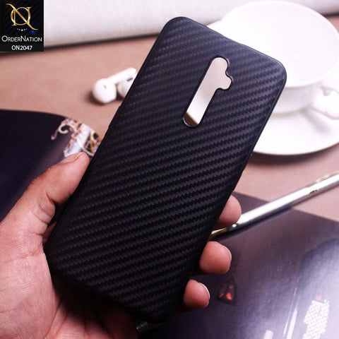 Carbon Fiber Style Soft Case For Oppo A9 2020 - Black