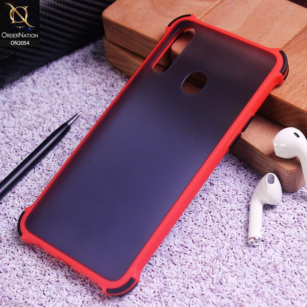 Samsung Galaxy A20s Cover - Red - Translucent Matte Shockproof Case