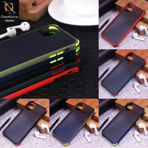 Translucent Matte Shockproof Case For iPhone 11 Pro Max - Black