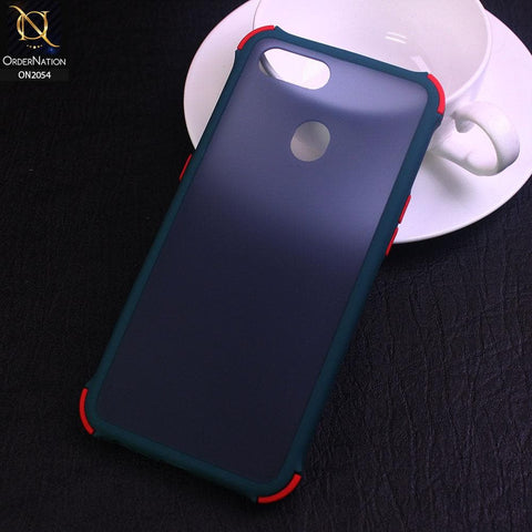 Oppo F9 / F9 Pro Cover - Dark Green - Translucent Matte Shockproof Case