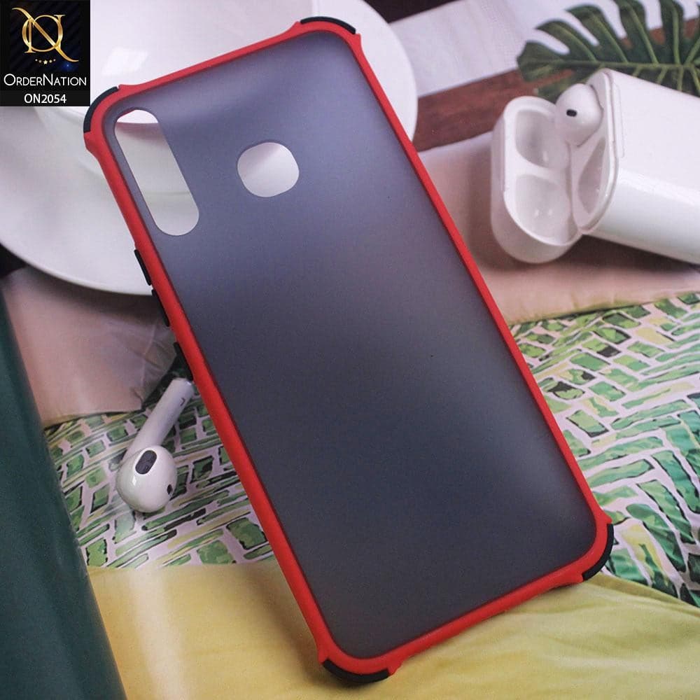 Tecno Spark 4 Cover - Red - Translucent Matte Shockproof Case