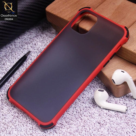 Translucent Matte Shockproof Case For iPhone 11 Pro - Red