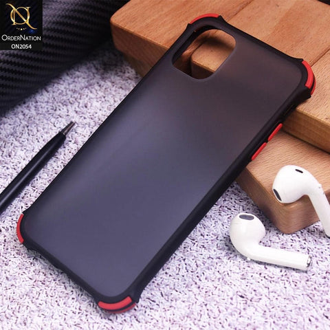 Translucent Matte Shockproof Case For iPhone 11 Pro Max - Black