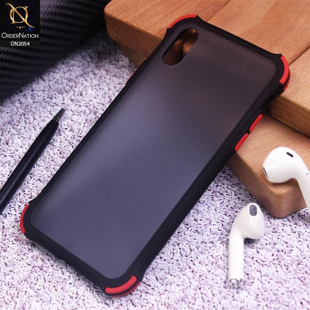 Translucent Matte Shockproof Case For iPhone XS / X - Black