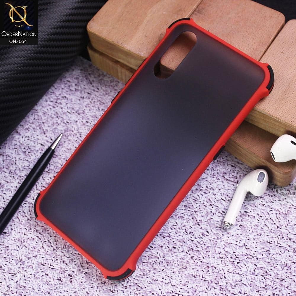Vivo S1 Cover - Red - Translucent Matte Shockproof Case