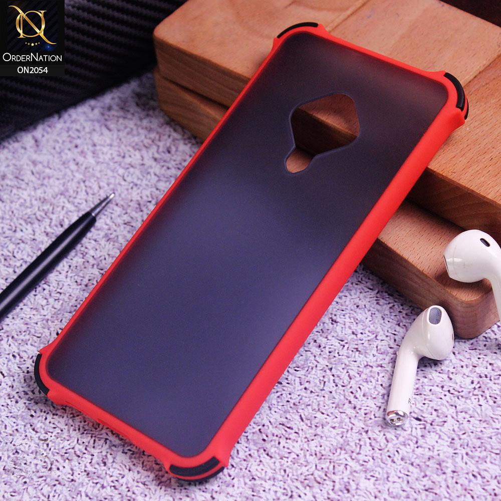 Vivo Y51 2020 Cover - Red - Translucent Matte Shockproof Case