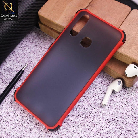 Vivo Y15 Cover - Red - Translucent Matte Shockproof Case
