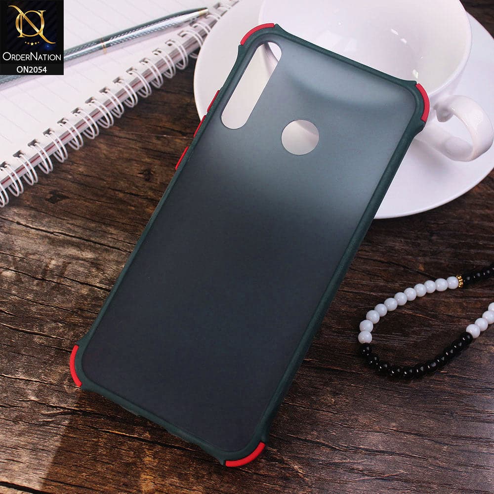 Huawei Y7P Cover - Dark Green - Translucent Matte Shockproof Case