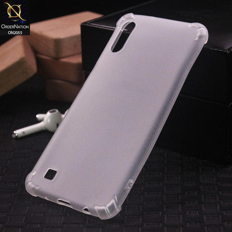 Samsung Galaxy A10 Cover - 3D Drop Proof Semi Transparent Back Shell Soft Case