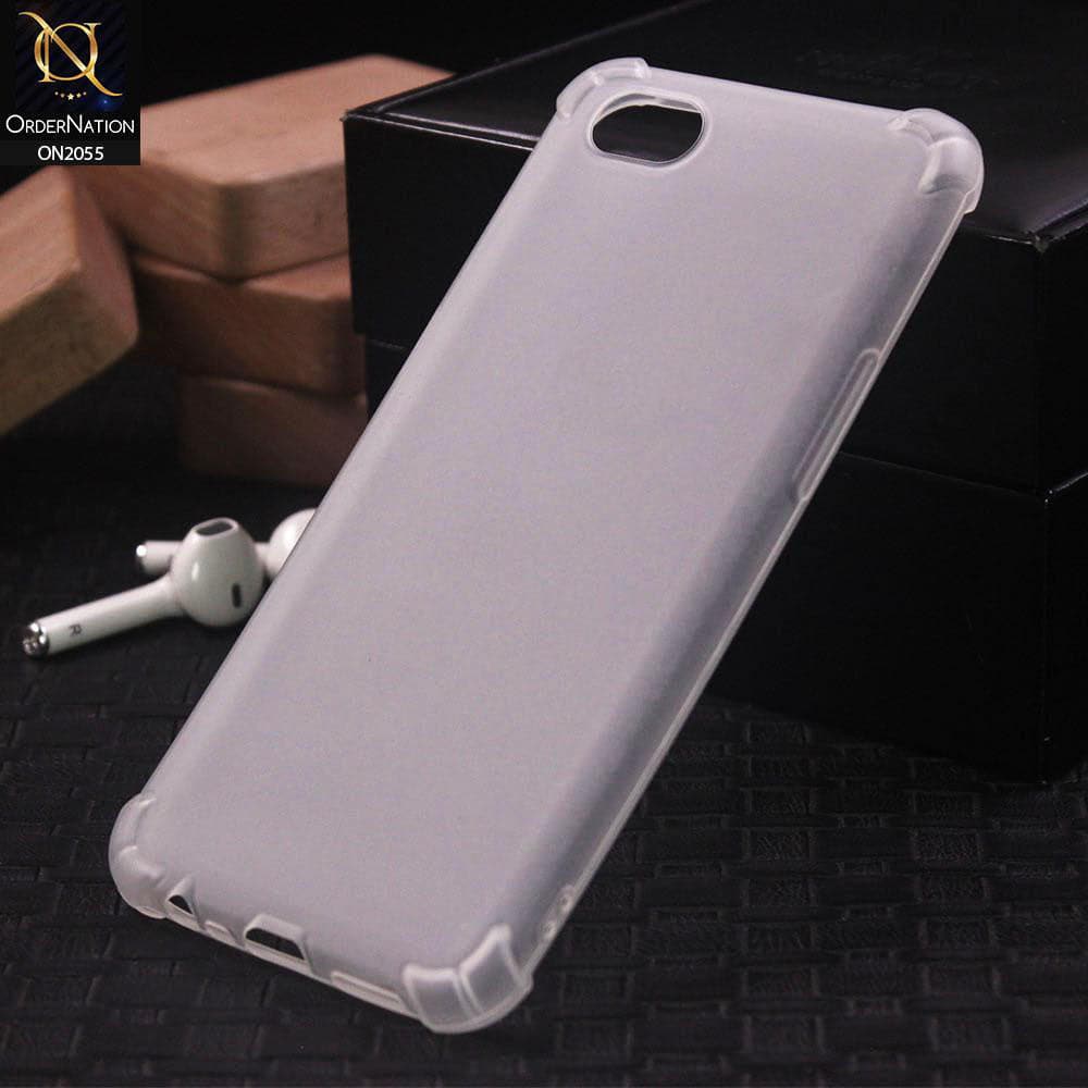 Oppo A1k Cover - 3D Drop Proof Semi Transparent Back Shell Soft Case