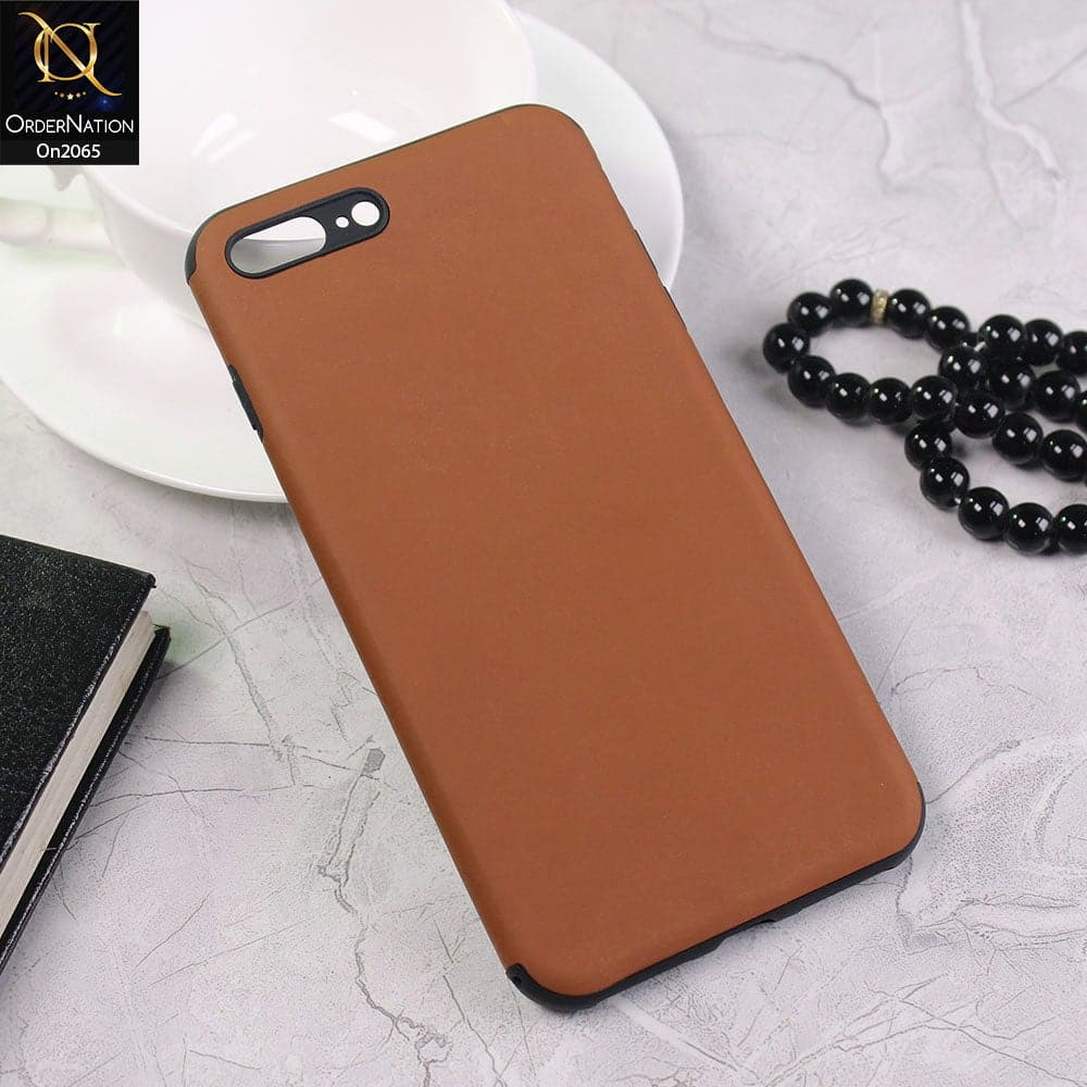 iPhone 8 Plus / 7 Plus Cover - Brown - Soft Tpu Youthful Color Matt Protection Case