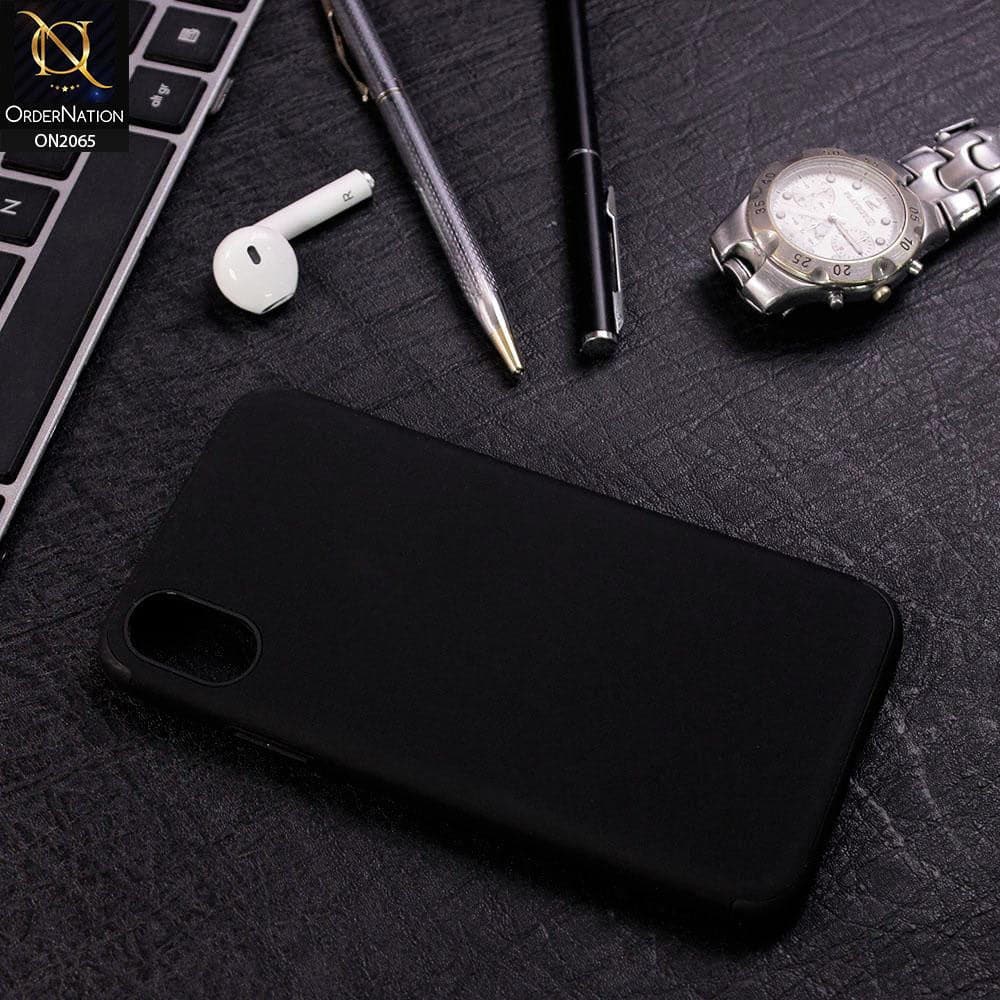 iPhone XS / X Cover - Black - Soft Tpu Youthful Color Matt Protection Case