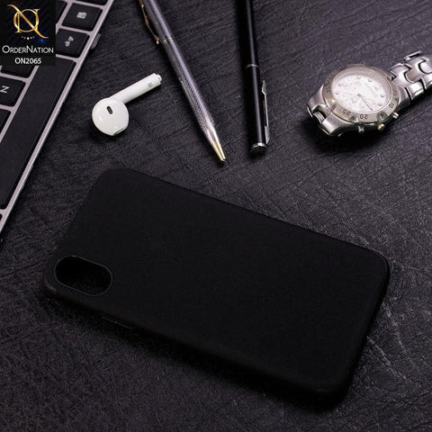 iPhone XS Max Cover - Black - Soft Tpu Youthful Color Matt Protection Case