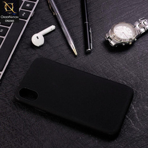 iPhone XS / X Cover - Black - Soft Tpu Youthful Color Matt Protection Case