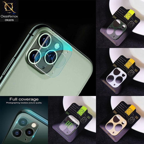 3D Film 9H Glass Color Camera Lens Protector For iPhone 11 Pro - Transparent
