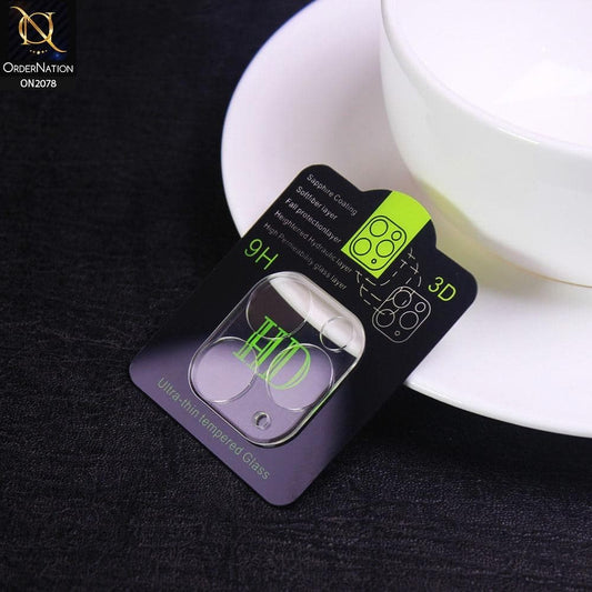 3D Film 9H Glass Color Camera Lens Protector For iPhone 11 Pro Max - Transparent