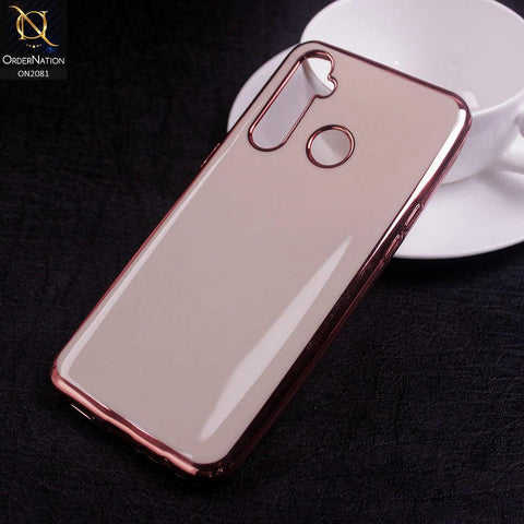 Realme 5 Pro Cover - Rose Gold - Electroplating Shiny Soft Tpu Case