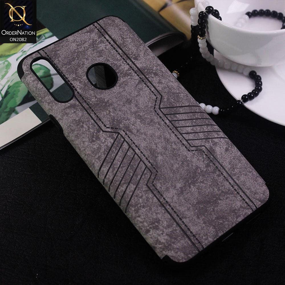 Samsung Galaxy A20s Cover - Gray - New Arrival Leather Texture Feels Soft Tpu Case