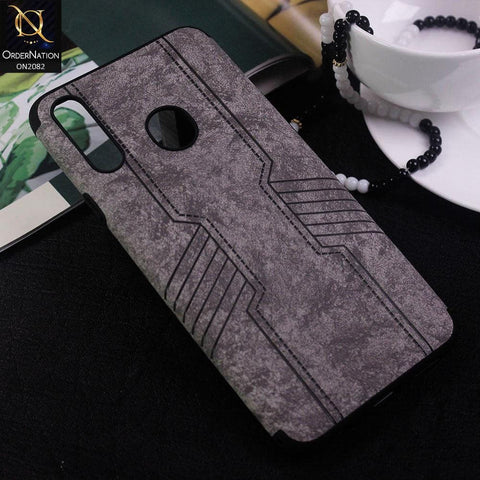 Samsung Galaxy A20s Cover - Gray - New Arrival Leather Texture Feels Soft Tpu Case