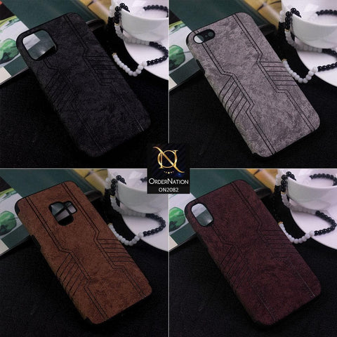 Oppo A12e Cover - Gray - New Arrival Leather Texture Feels Soft Tpu Case
