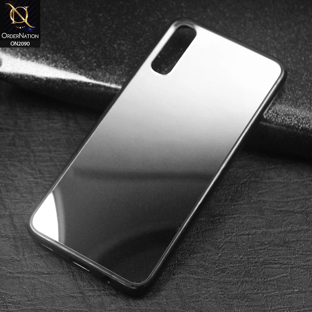 Samsung Galaxy A70s - Silver - Stylish Soft Borders Mirror Shine Back Case