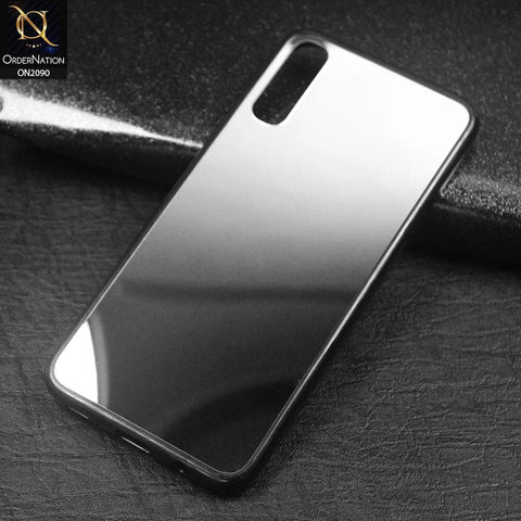 Samsung Galaxy A70s - Silver - Stylish Soft Borders Mirror Shine Back Case