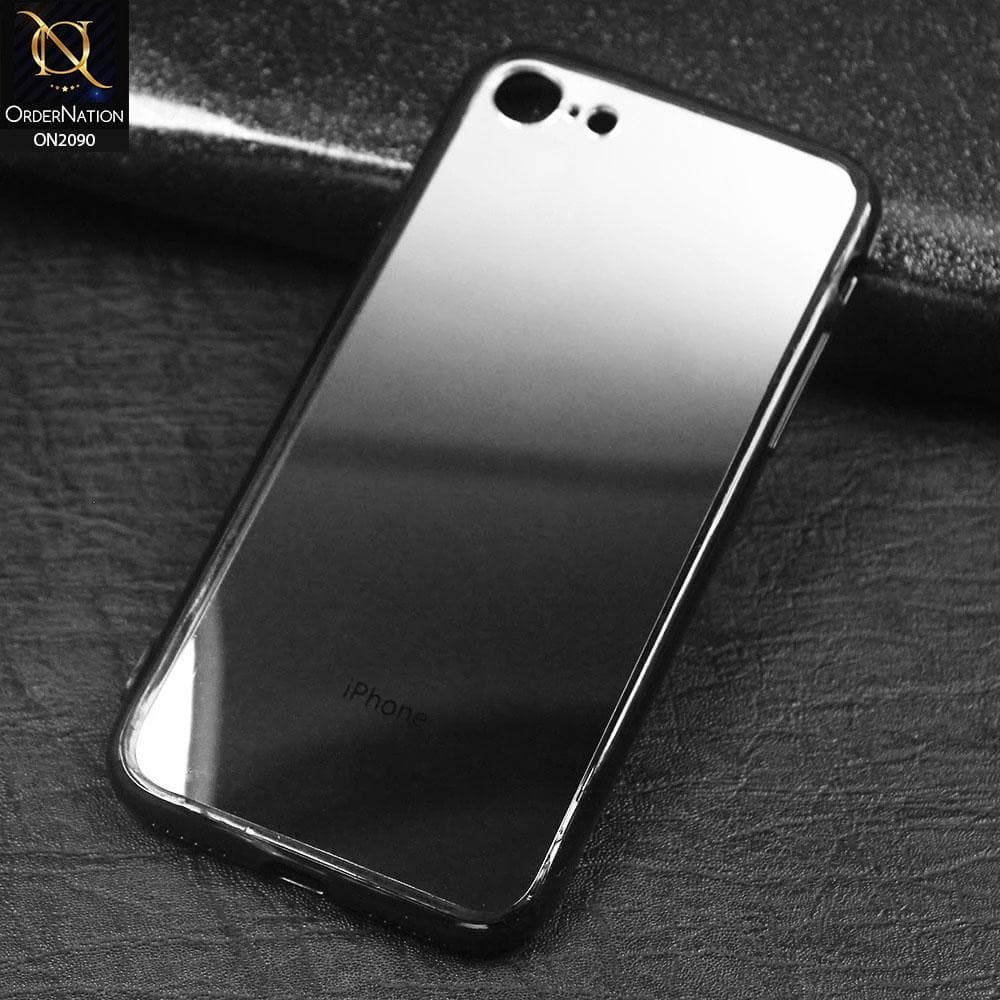 iPhone SE 2020 - Silver - Stylish Soft Borders Mirror Shine Back Case