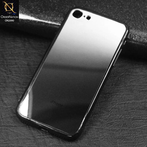 iPhone 8 / 7 - Silver - Stylish Soft Borders Mirror Shine Back Case
