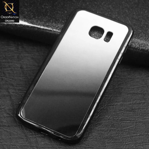 Samsung Galaxy S6 Edge - Silver - Stylish Soft Borders Mirror Shine Back Case