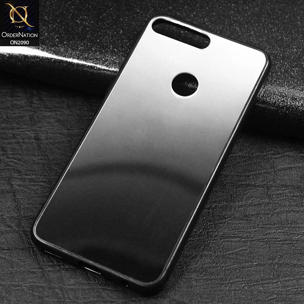 Huawei Y7 Prime 2018 / Y7 2018 - Silver - Stylish Soft Borders Mirror Shine Back Case