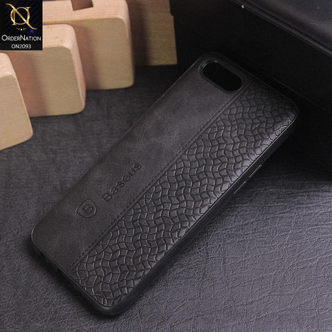 New Synthetic Leather Texture Back Shell Case For Oppo A1k - Black