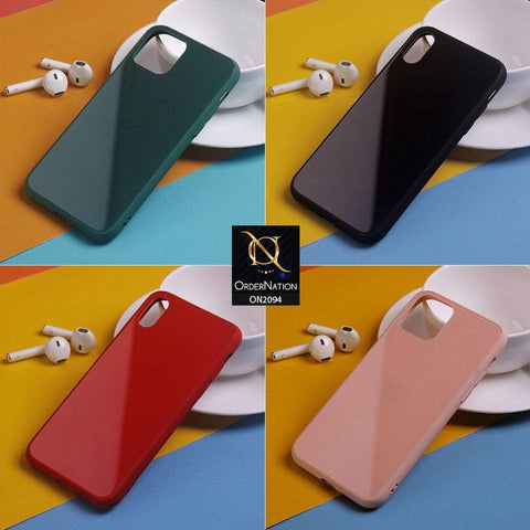 iPhone 11 Pro Cover - Red - Youthful Candy Feel Glass Back Shine Premium Quality Soft Matt Borders Case