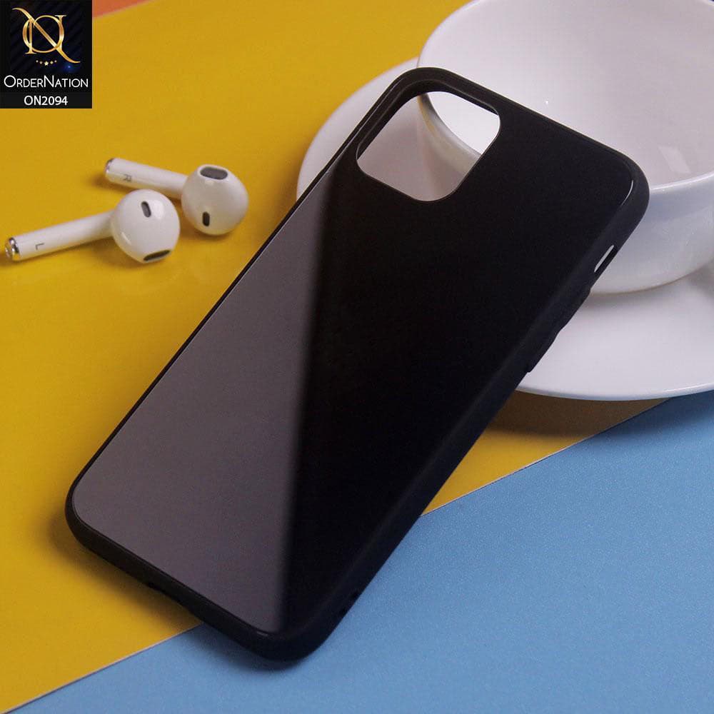 iPhone 11 Pro Max Cover - Black - Youthful Candy Feel Glass Back Shine Premium Quality Soft Matt Borders Case