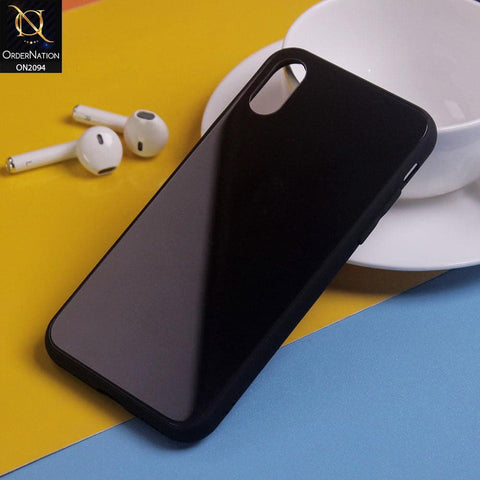 iPhone XS / X Cover - Black - Youthful Candy Feel Glass Back Shine Premium Quality Soft Matt Borders Case