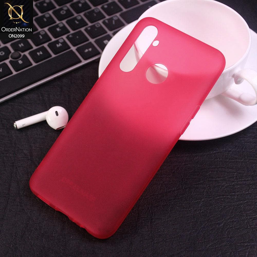 Candy Assorted Color Soft Semi-Transparent Case For Realme 5 Pro - Red