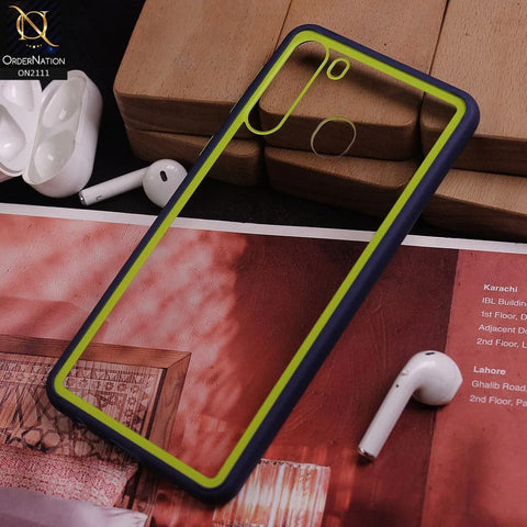 Samsung Galaxy A21 Cover - Blue - Shockproof Soft Edge Silicone Back Shell Case