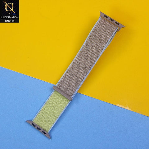Apple Watch Strap Compatible 42/44mm - Design 1 - Soft Braided Nylon Magic Tape Watch Starp