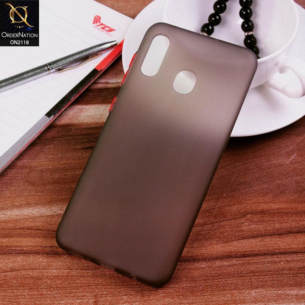 Samsung Galaxy A30 Cover - Gray - Semi-Transparent Ultra Thin Color Button Soft Shell Case