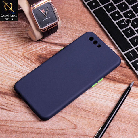 Oppo A5 Cover - Blue - Semi-Transparent Ultra Thin Color Button Soft Shell Case