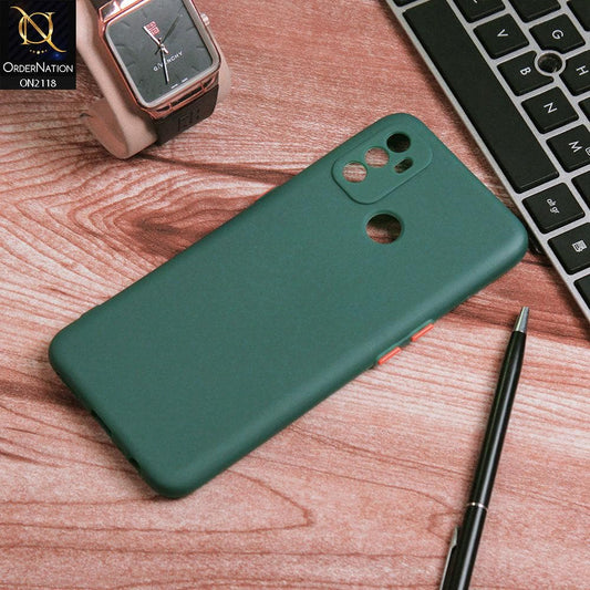 Oppo A53s Cover - Green - Semi-Transparent Ultra Thin Color Button Soft Shell Case