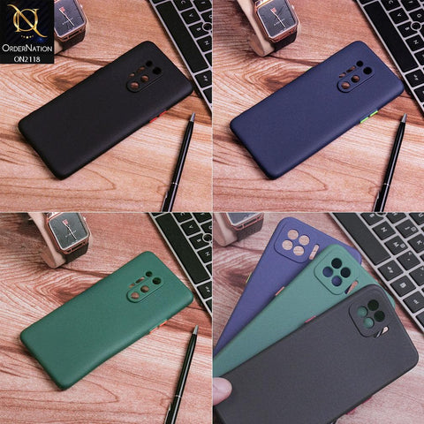 Vivo Y15 Cover - Black - Semi-Transparent Ultra Thin Color Button Soft Shell Case