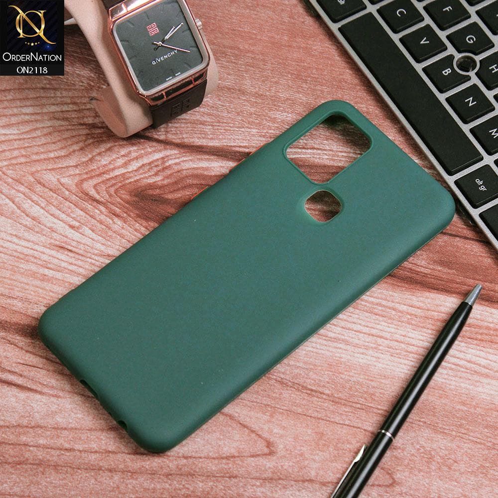 Infinix Hot 10 Cover - Green - Semi-Transparent Ultra Thin Color Button Soft Shell Case