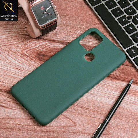 Infinix Hot 10 Cover - Green - Semi-Transparent Ultra Thin Color Button Soft Shell Case