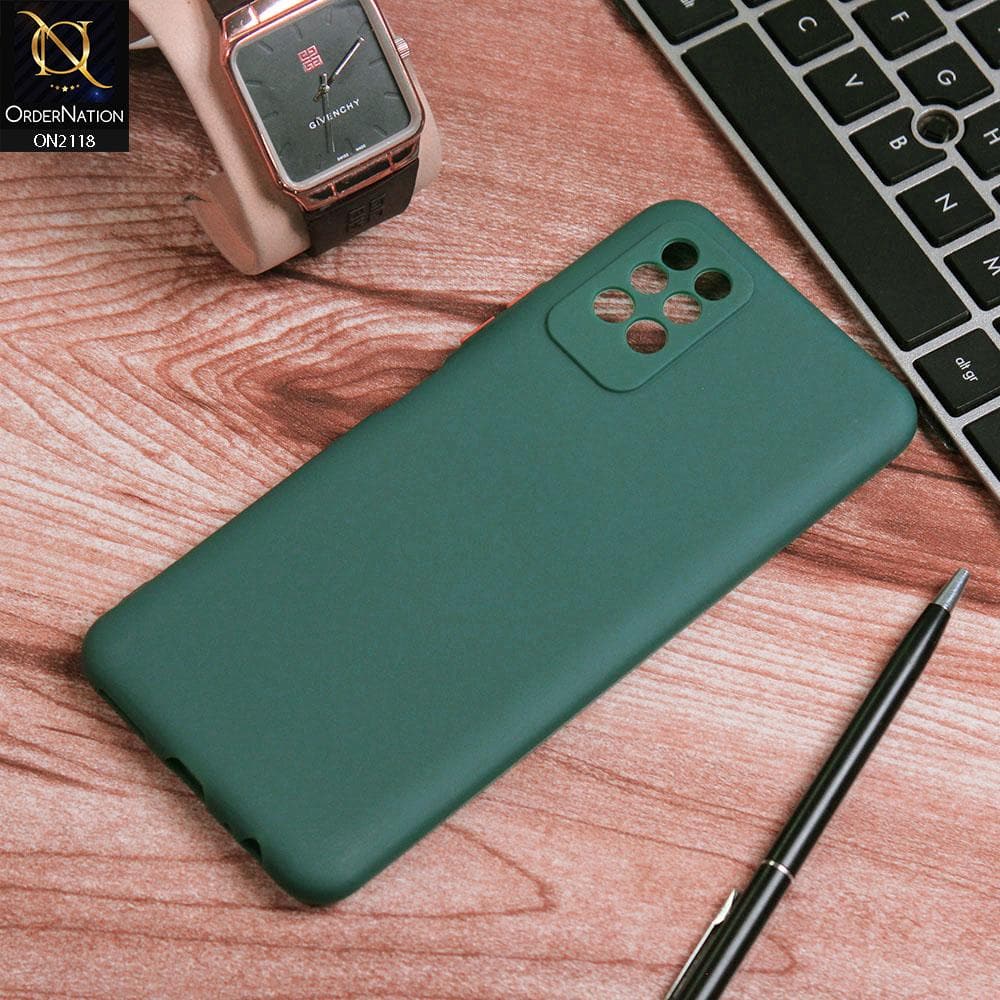 Infinix Note 8i Cover - Green - Semi-Transparent Ultra Thin Color Button Soft Shell Case